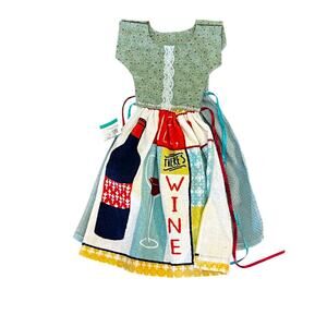 Wine cover dress to go over wine bottle country cozy kitchen grandma cottage